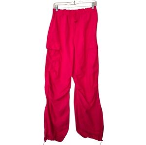 Love Tree Pink Cargo Pants Size M Adjustable Waist And Leg Fun Wind Breaker
